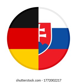 icono circular con banderas alemanas y eslovacas