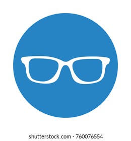 round icon glasses cartoon