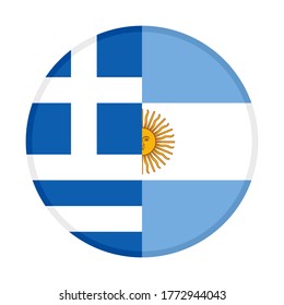 round icon with greece and argentina flags