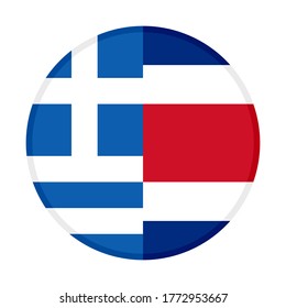 round icon with greece and costa rica flags