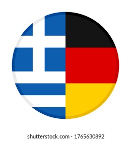 round icon with greece and germany flags