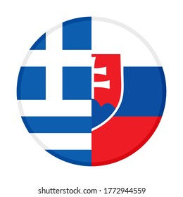 round icon with greece and slovakia flags