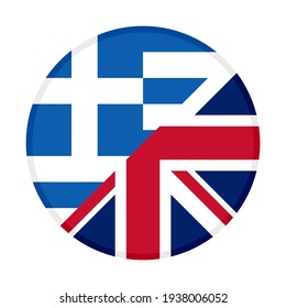 round icon with greece and united kingdom flags