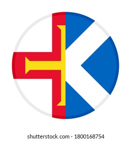 round icon with guernsey and scotland flags