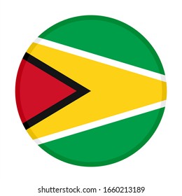 round icon with guyana flag. vector illustration isolated on white background