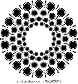 Round  Icon . Halftone Dots Logo . Vector Circles .