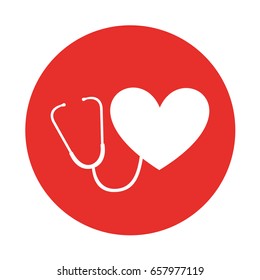 round icon heart stethoscope