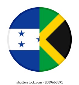 round icon with honduras and jamaica flags, isolated on white background
