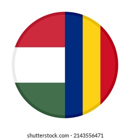 icono circular de banderas de hungría y rumania. ilustración vectorial aislada en fondo blanco