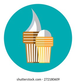 Round icon with icecream