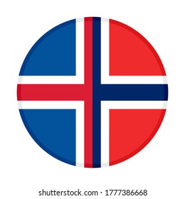 round icon with iceland and norway flags