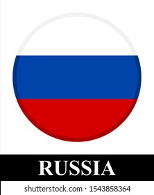 Round icon. Illustration of flag of Russia
