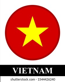 Round icon. Illustration of flag of Vietnam