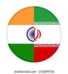 icono circular con banderas de india e irán