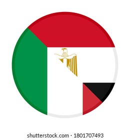 round icon with italy and egypt flags