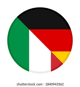 icono circular con indicadores itlay y alemmany, aislado en fondo blanco