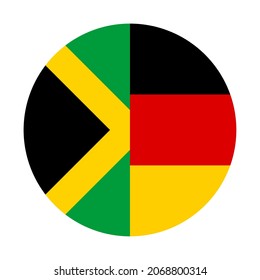 round icon with jamaica and germany flags. vector illustration isolated on white background
