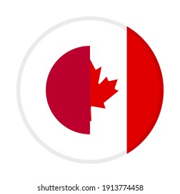 Round Icon Japan Canada Flags Isolated Stock Vector (Royalty Free ...