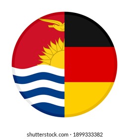 icono circular con banderas de kiribati y alemania aisladas en fondo blanco
