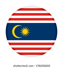rundes Symbol mit kuala-Lumpur-Flagge einzeln auf weißem Hintergrund 