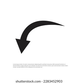 Round icon of left curved arrow. 