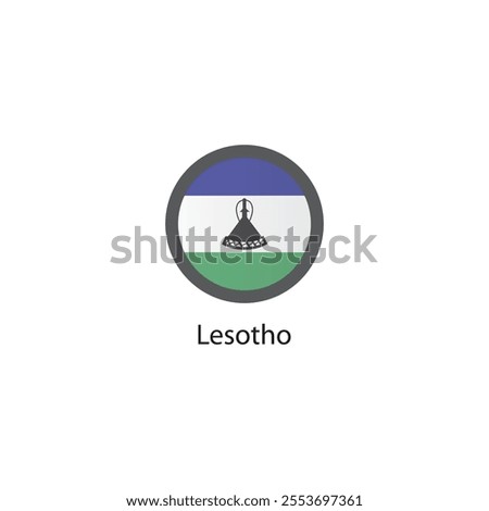 Round icon of Lesotho flag. Simple vector illustration.