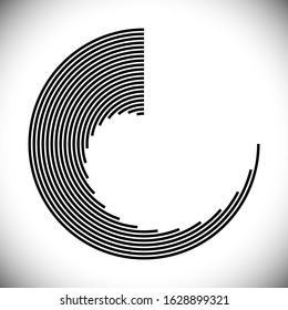 Icono de redondeo con líneas. Ilustración vectorial espiral. Forma geométrica abstracta.
