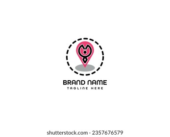 Diseño de logotipo de localización de iconos redondos