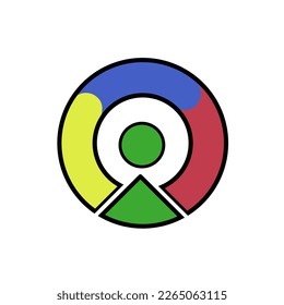diseño de logotipo de iconos redondos, coloreado