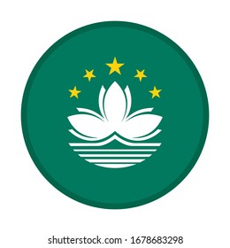 icono circular, bandera de macau, aislado en fondo blanco