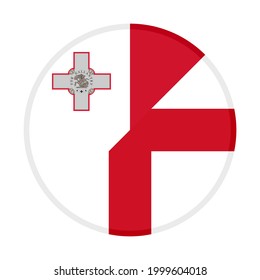 round icon with malta and england flags isolated on white background
