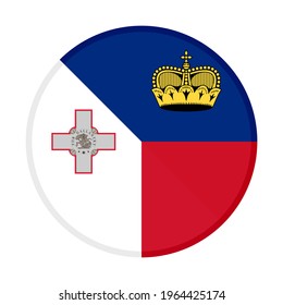 round icon with malta and liechtenstein flags isolated on white background
