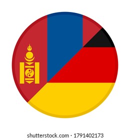 round icon with mongolia germany flags