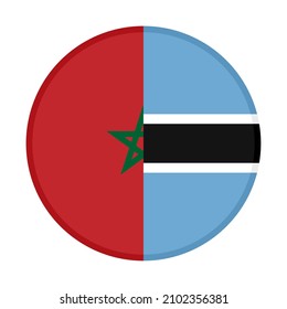 icono circular con banderas marruecos y botswana. ilustración vectorial aislada en fondo blanco
