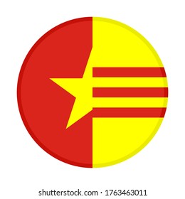 round icon with N Vietnam and South Vietnam flags