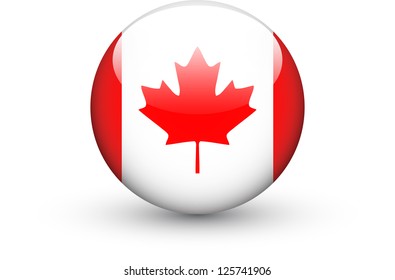 Round Icon National Flag Canada Isolated Stock Vector (Royalty Free ...