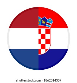 Round Icon Netherlands Croatia Flags Isolated Stock Vector (Royalty ...