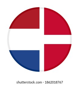 round icon with netherlands and denmark flags, isolated on white background