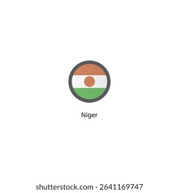 Round icon of Niger flag. Simple vector illustration.