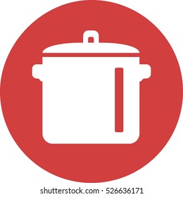 Round icon pan. Kitchen vector icon