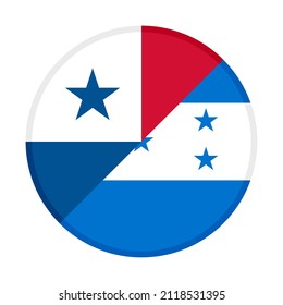 round icon with panama and honduras flags. vector illustration isolated on white background