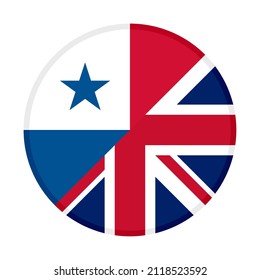 round icon with panama and uk flags. vector illustration isolated on white background