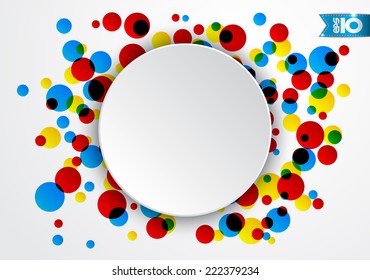 Round icon of paper on a colored background