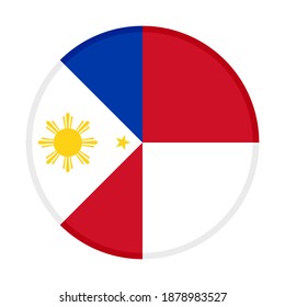 round icon with philippines and indonesia flags isolated on white background