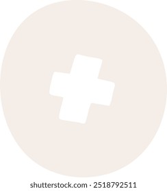 Round Icon With Plus Sign Vector Illustration