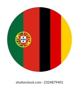 round icon of portugal and germany flags. vector illustration isolated on white background