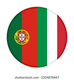 round icon of portugal and italy flags. vector illustration isolated on white background