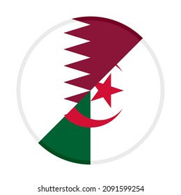 icono circular con banderas de qatar y argelia
