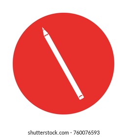 round icon red pencil cartoon