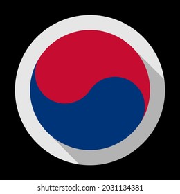 round icon. republic of korea flag. vector illustration. logo, sticker print, decoration, etc